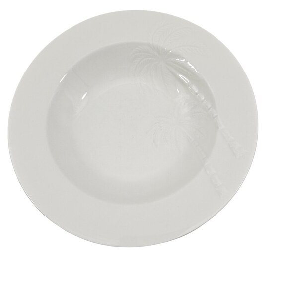 Oneida Palm Springs Palm Tree Rimmed 9” Stoneware Soup Salad Bowls – Set of 2 - Picture 4 of 16